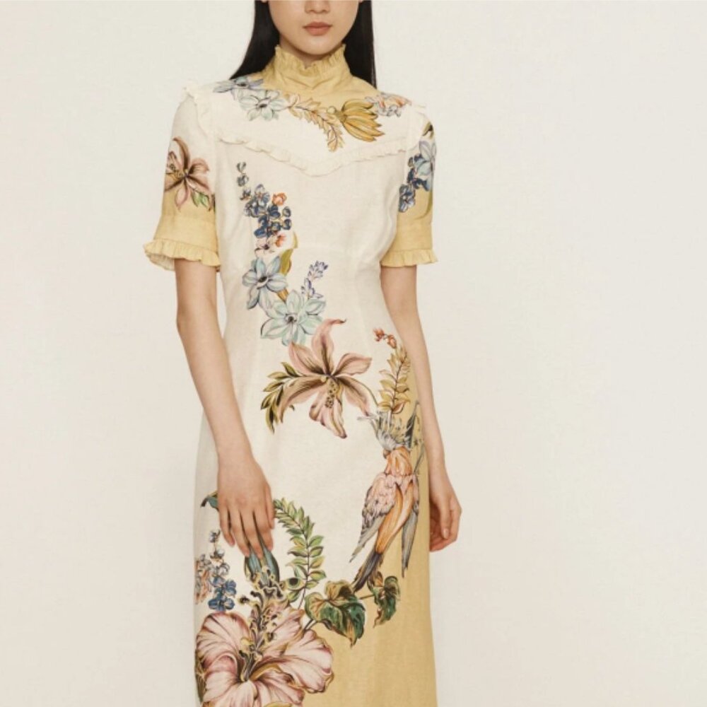 alemias oleander midi dress size us 6
